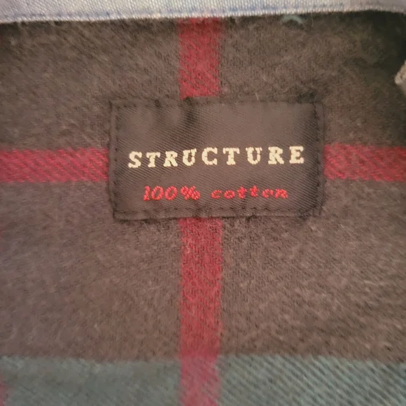 90s Vintage Structure Plaid Flannel - Picture 4 of 7